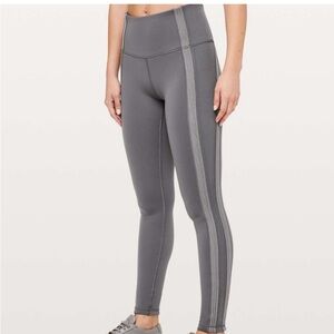 Lululemon Power Lines Pant *28" Titanium / Dark‎ Chrome Size 6 Style W5BLIS